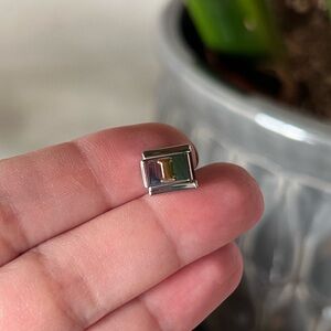 New Italian Charm Bracelet ‘I’ Initial Charm, Stainless Steel